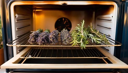 oven dried herbs.