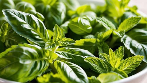 picture of a Basil, and Mint.