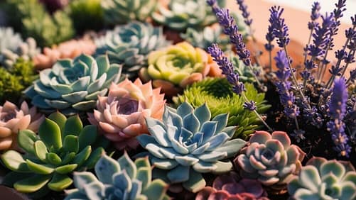 succulent and lavender