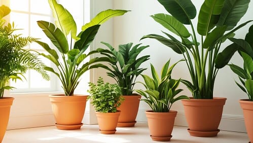 plants indoor near window to get sunlights