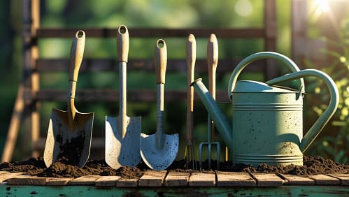 Dirty garden tools leave unattended